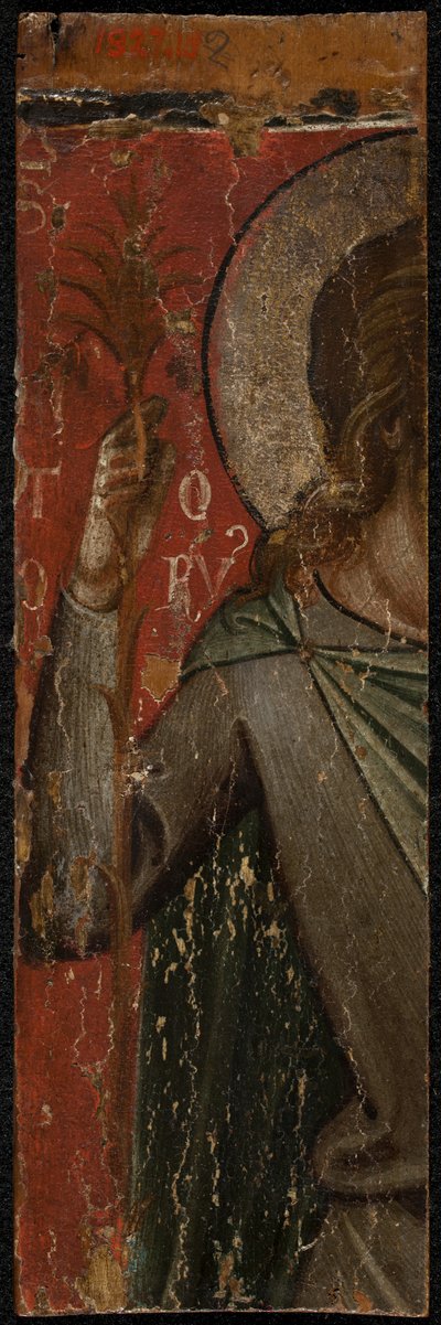 Saint John the Baptist (reverse of panel), mid-1300s by Paolo Veneziano